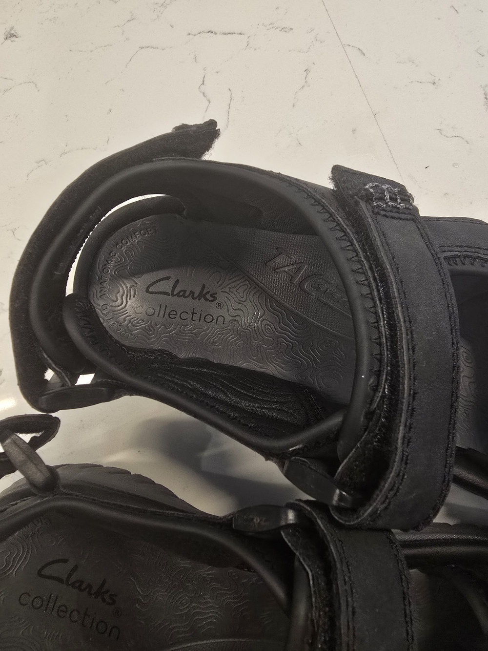 Clarks Men's Black Double-Strap Comfort Sandals - Picture 4 of 14